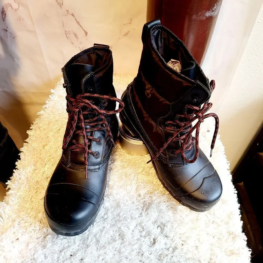 Hunter black quilted shaft winter boots